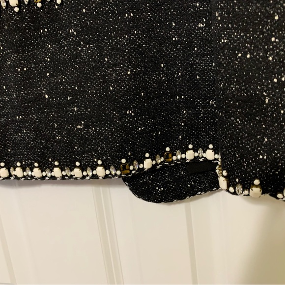 Kempner Size 8 Statement Blazer Jacket Embellished Black White Silk Lined - Picture 9 of 9